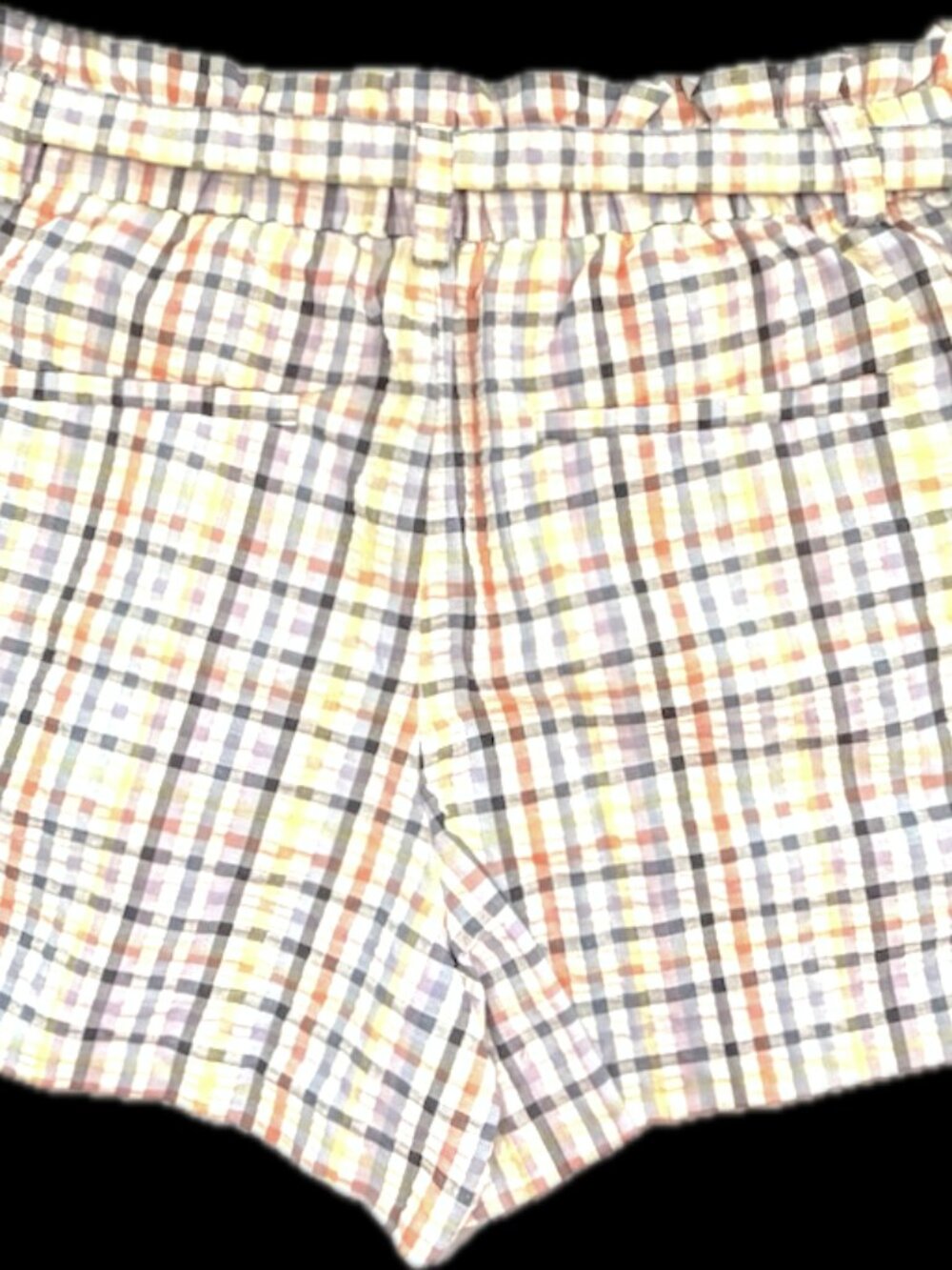 Loft (Ann Taylor) Plaid Belted Paper Bag High-Waisted Casual Shorts - Size L - Picture 6 of 13